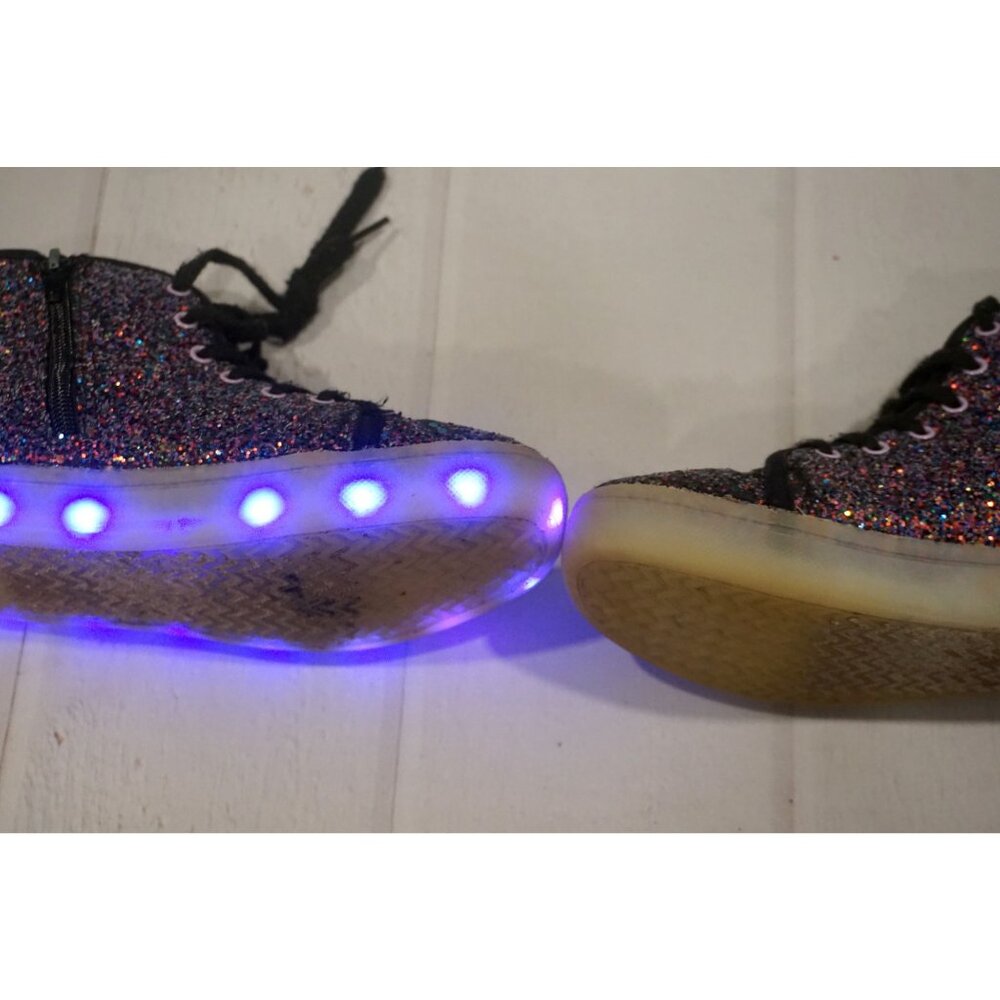 FabKids Girls Unicorn Light Up Shoes Sneakers - Size 2 - Picture 9 of 10